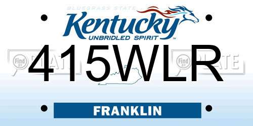 415WLR Kentucky License Plate