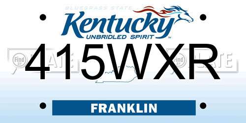 415WXR Kentucky License Plate