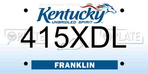 415XDL Kentucky License Plate
