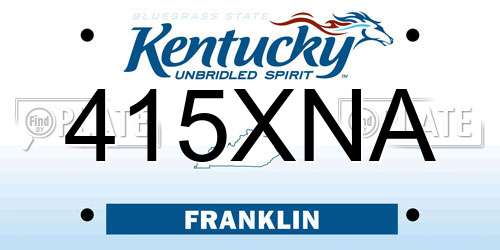 415XNA Kentucky License Plate