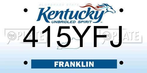 415YFJ Kentucky License Plate