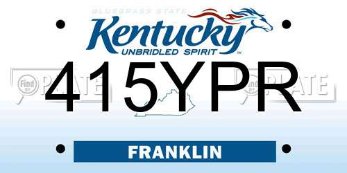 415YPR Kentucky License Plate
