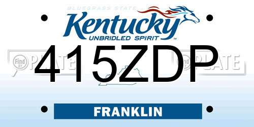 415ZDP Kentucky License Plate