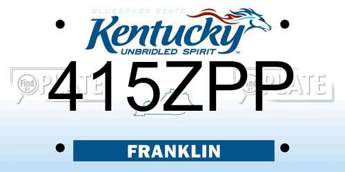 415ZPP Kentucky License Plate
