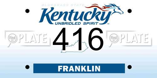416 Kentucky License Plate