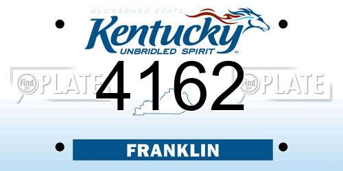 4162 Kentucky License Plate