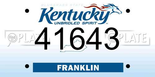 41643 Kentucky License Plate