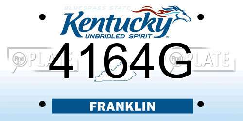 4164G Kentucky License Plate