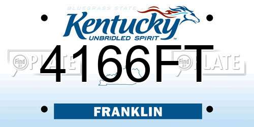 4166FT Kentucky License Plate