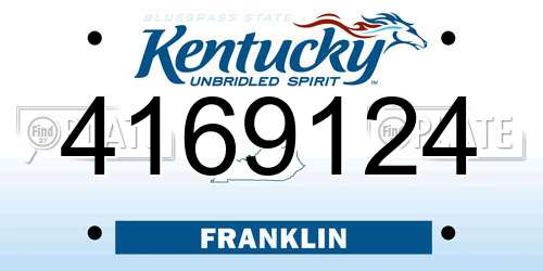 4169124 Kentucky License Plate