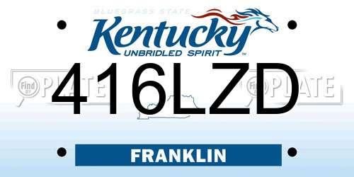 416LZD Kentucky License Plate