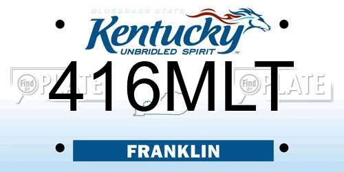 416MLT Kentucky License Plate
