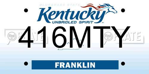 416MTY Kentucky License Plate