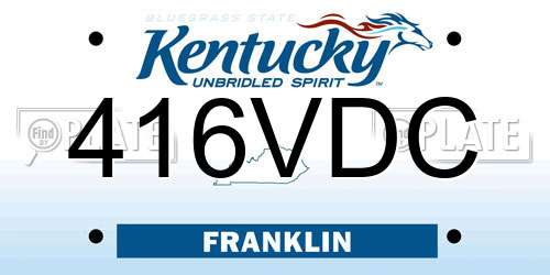 416VDC Kentucky License Plate