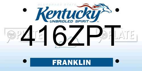 416ZPT Kentucky License Plate