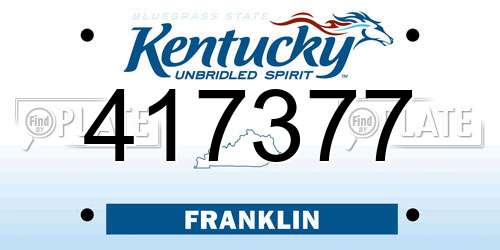 417377 Kentucky License Plate