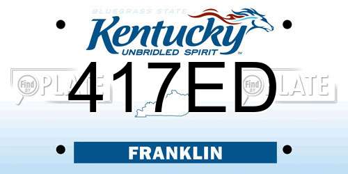 417ED Kentucky License Plate