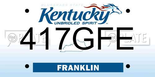 417GFE Kentucky License Plate