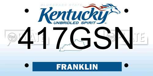 417GSN Kentucky License Plate