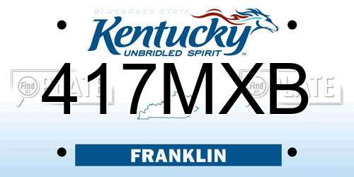 417MXB Kentucky License Plate