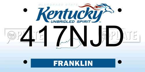 417NJD Kentucky License Plate