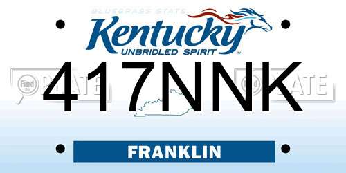 417NNK Kentucky License Plate