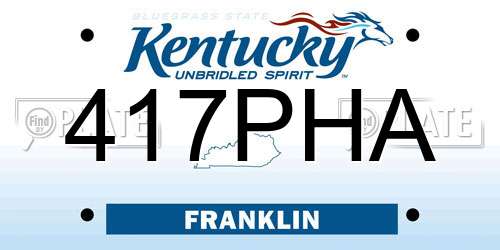 417PHA Kentucky License Plate