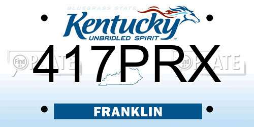 417PRX Kentucky License Plate