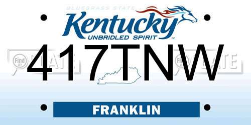 417TNW Kentucky License Plate
