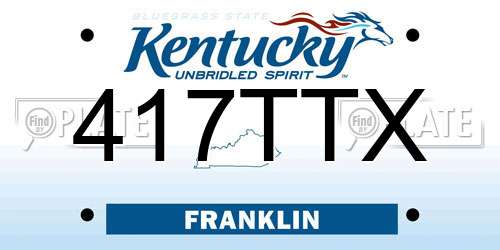 417TTX Kentucky License Plate
