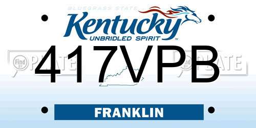 417VPB Kentucky License Plate