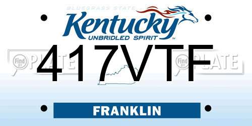 417VTF Kentucky License Plate