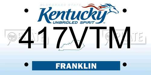 417VTM Kentucky License Plate