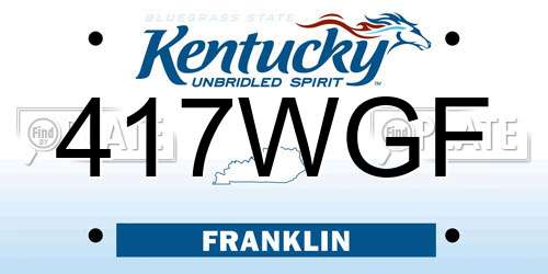 417WGF Kentucky License Plate