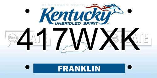 417WXK Kentucky License Plate