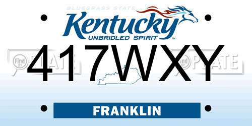 417WXY Kentucky License Plate