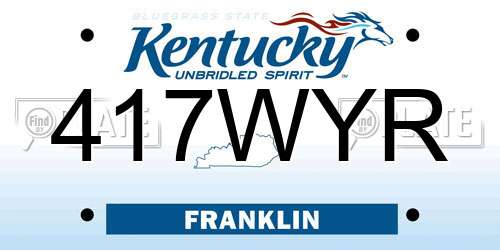 417WYR Kentucky License Plate