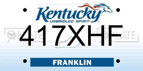 417XHF Kentucky License Plate