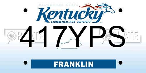 417YPS Kentucky License Plate