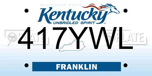 417YWL Kentucky License Plate