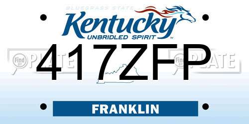 417ZFP Kentucky License Plate