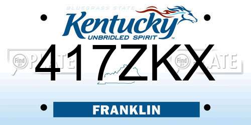 417ZKX Kentucky License Plate