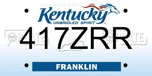 417ZRR Kentucky License Plate