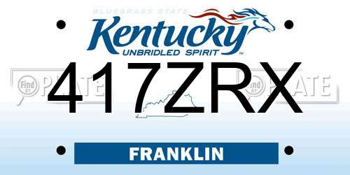 417ZRX Kentucky License Plate