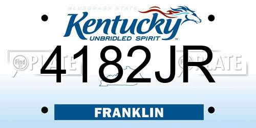 4182JR Kentucky License Plate