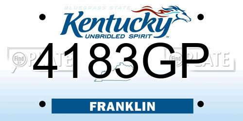 4183GP Kentucky License Plate