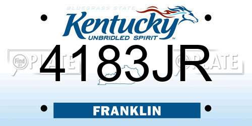 4183JR Kentucky License Plate