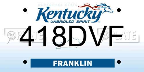 418DVF Kentucky License Plate