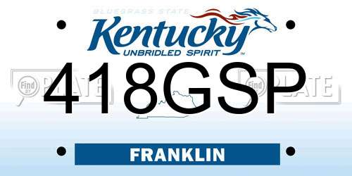 418GSP Kentucky License Plate