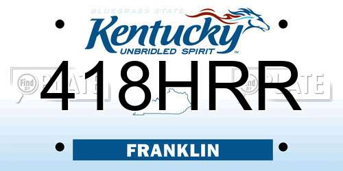 418HRR Kentucky License Plate